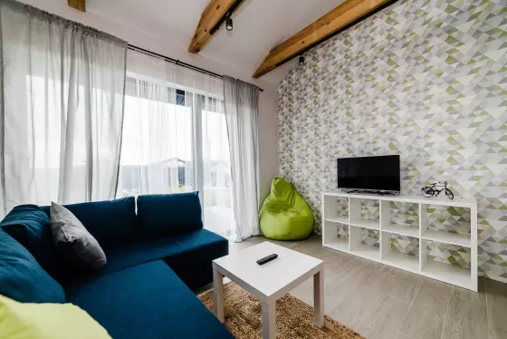 Гостиная — загородный дом 115 м² после ремонта под ключ